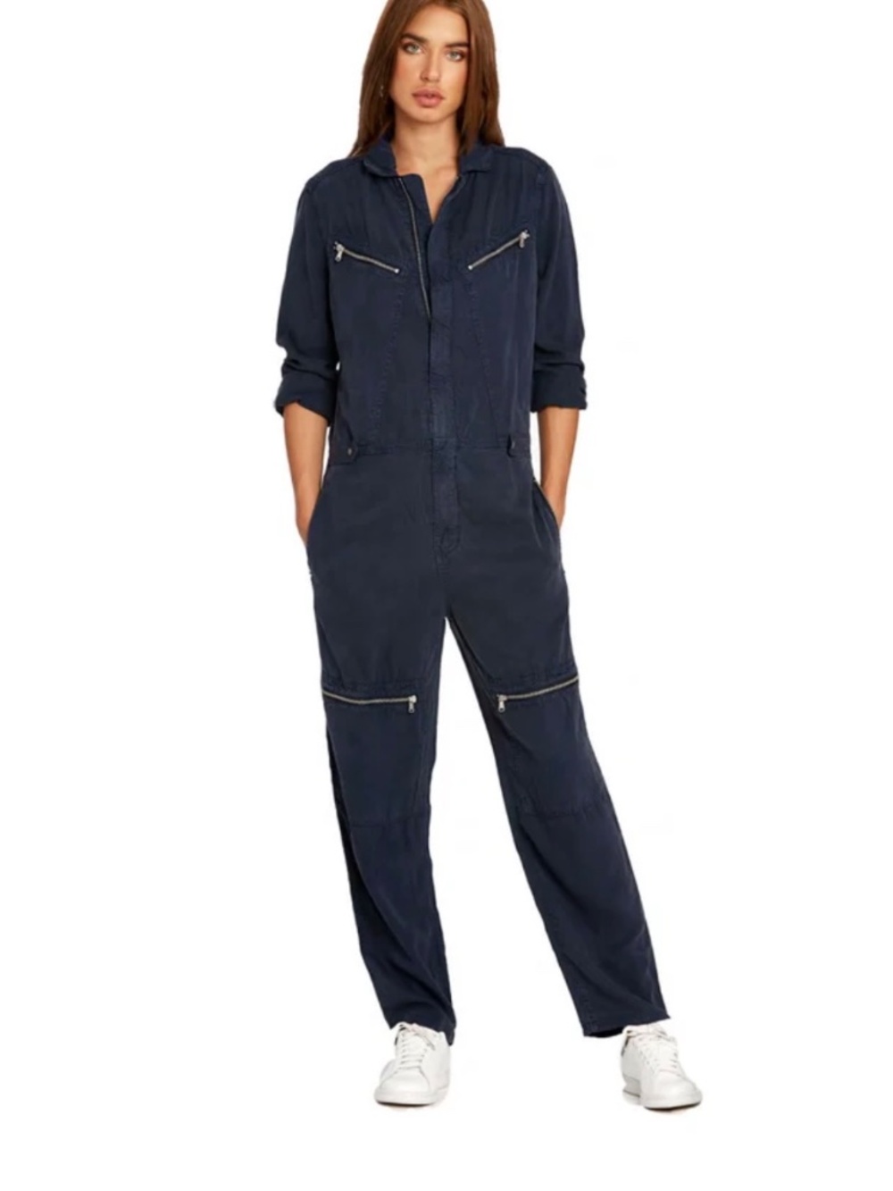 Etienne Marcel Aviator Tencel Multi-Pocket Jumpsuit, Size L